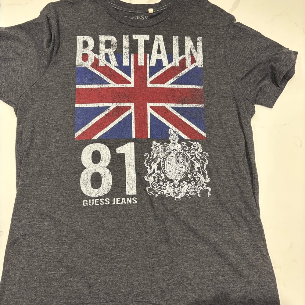 Guess Britain 81 Gray Graphic Tee